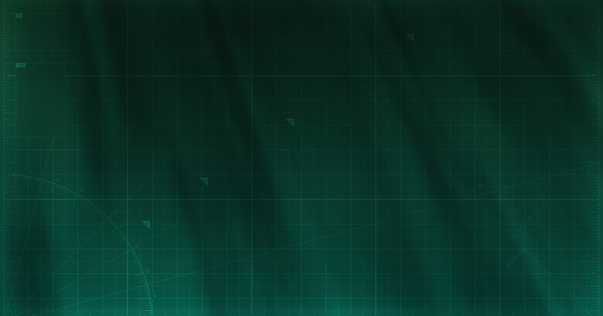 A dark technical blueprint grid marked with rulers, angles and measurements.
